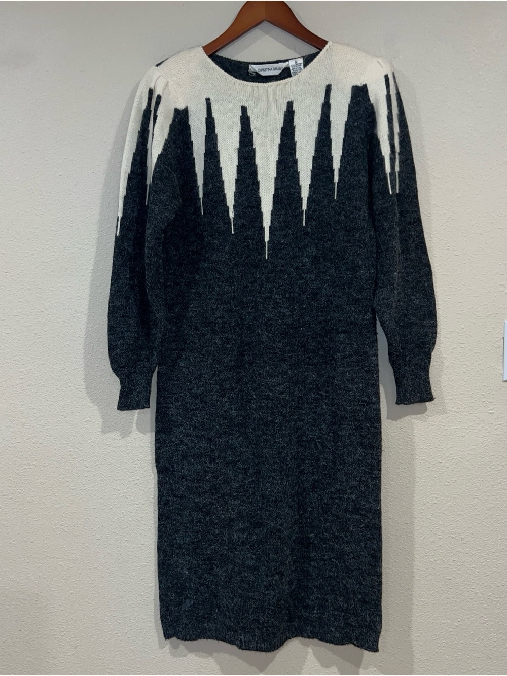 vintage 1980s Christina Grant by John Richard  geometric drip dress size medium